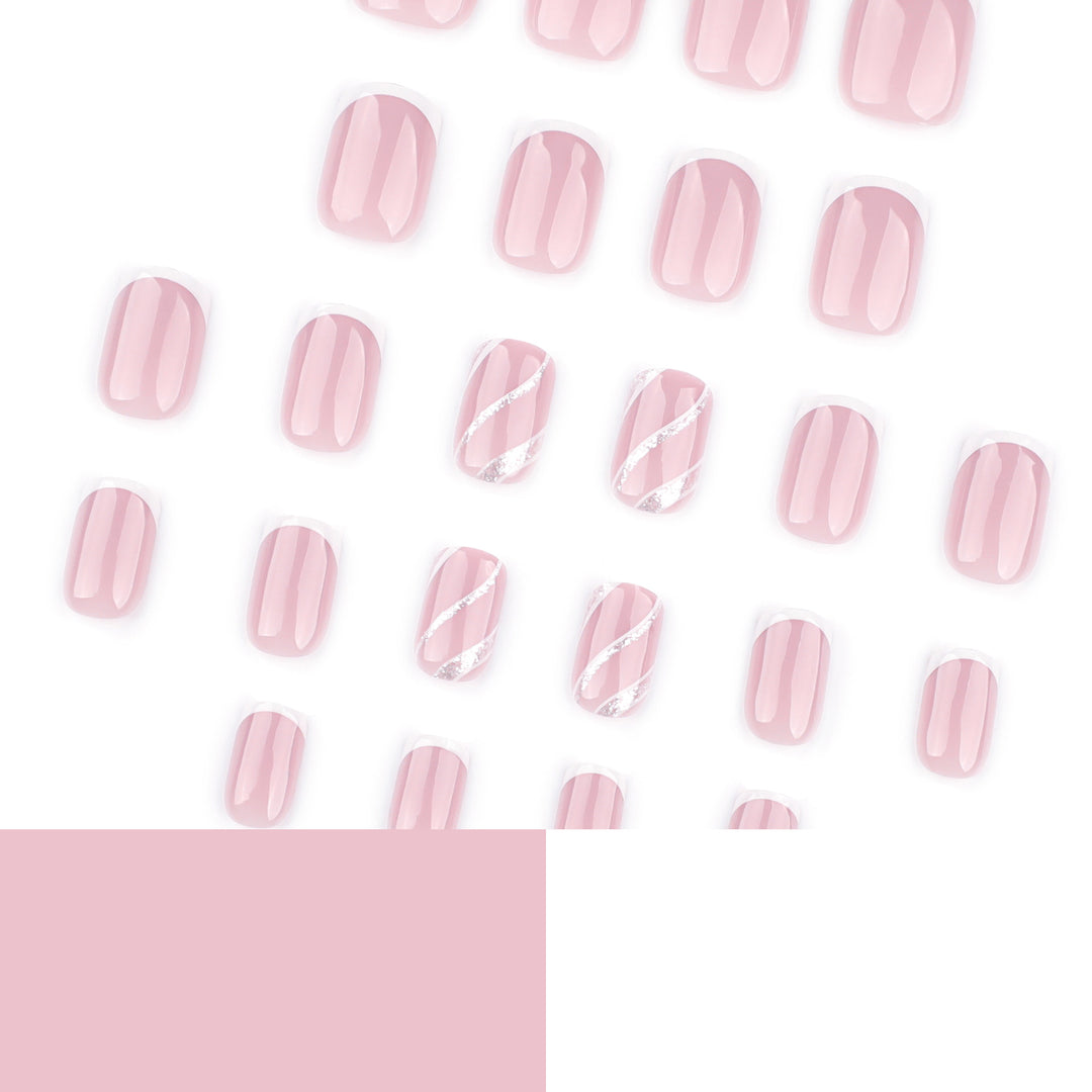 Elegant Nail Art with Glittering French Tip Bowlift