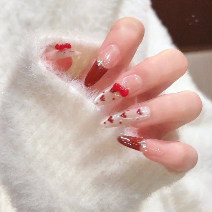 Artistic Press-On Nail Set Bowlift