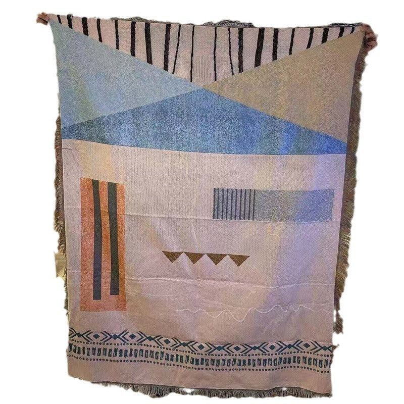 Geometric Patterned Art Throw Blanket
