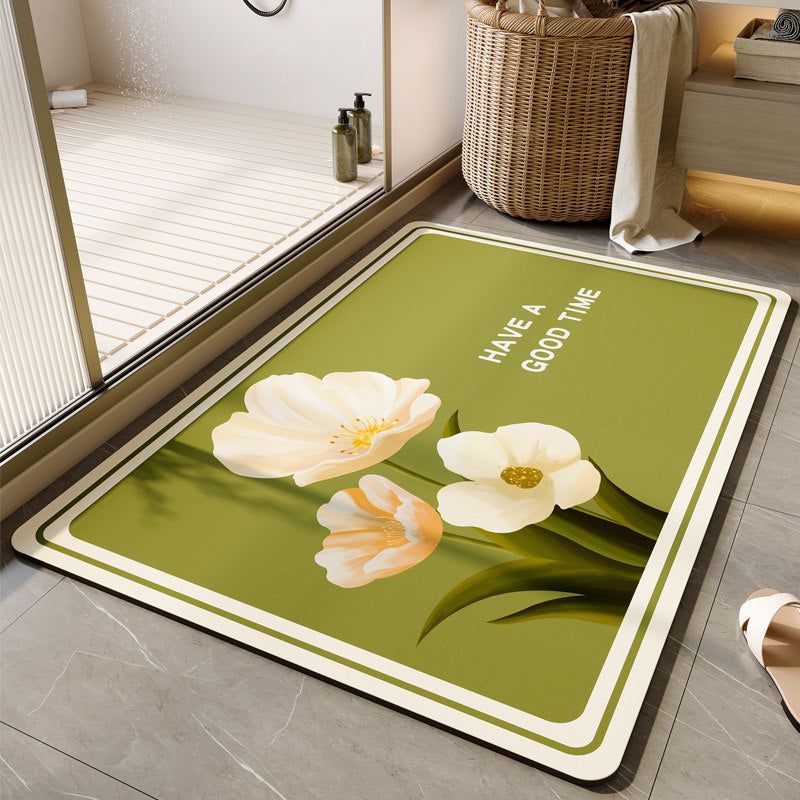 Decorative Floral Bath Mat Bowlift