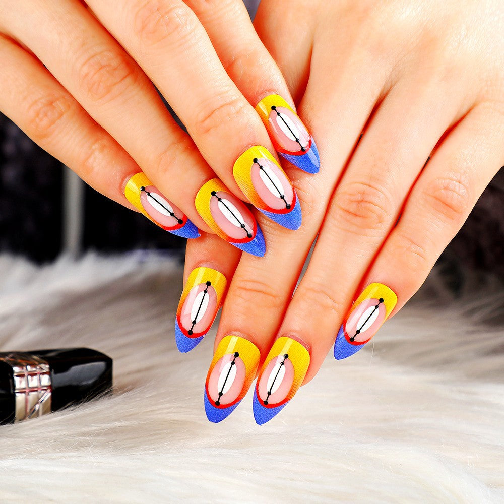 Creative design artificial nails with piano keys motif Bowlift