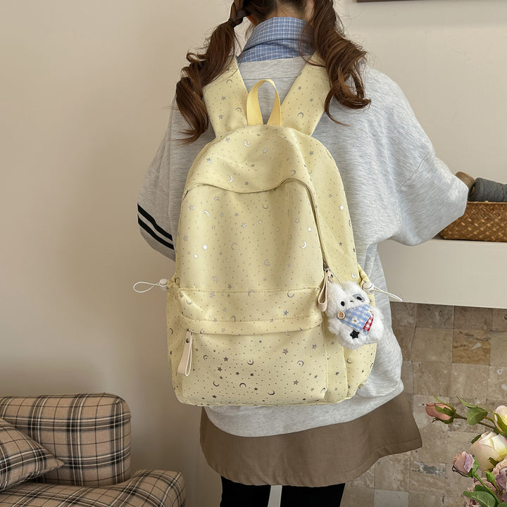 Backpack with Sparkling Stars and Modern Details Bowlift