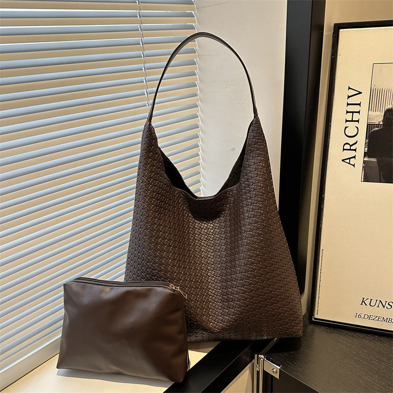 WoTextured Fabric Slouchy Tote Bag Bowlift