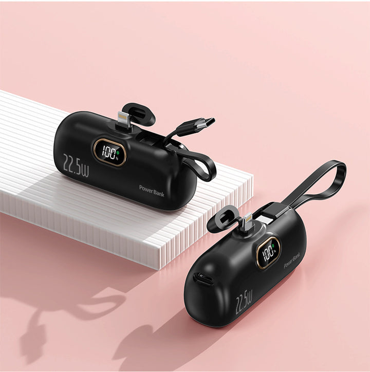 Portable power bank with innovative 22.5W fast charging function and integrated cable system Bowlift