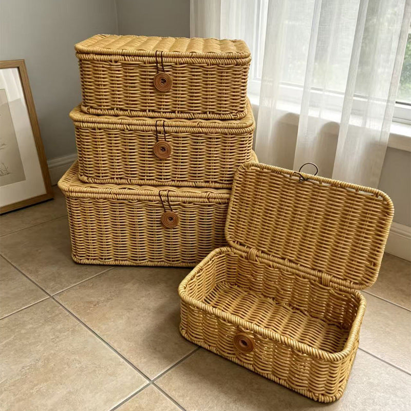 Handcrafted Natural Wicker Storage Box Bowlift