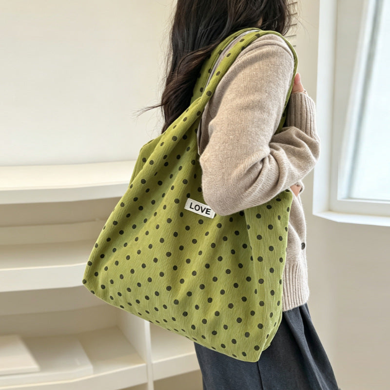 Casual Polka Dot Tote Bag Bowlift