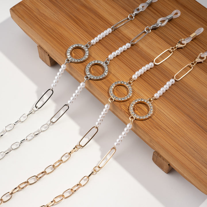 Decorative Pearl-Linked Eyewear Chain Bowlift