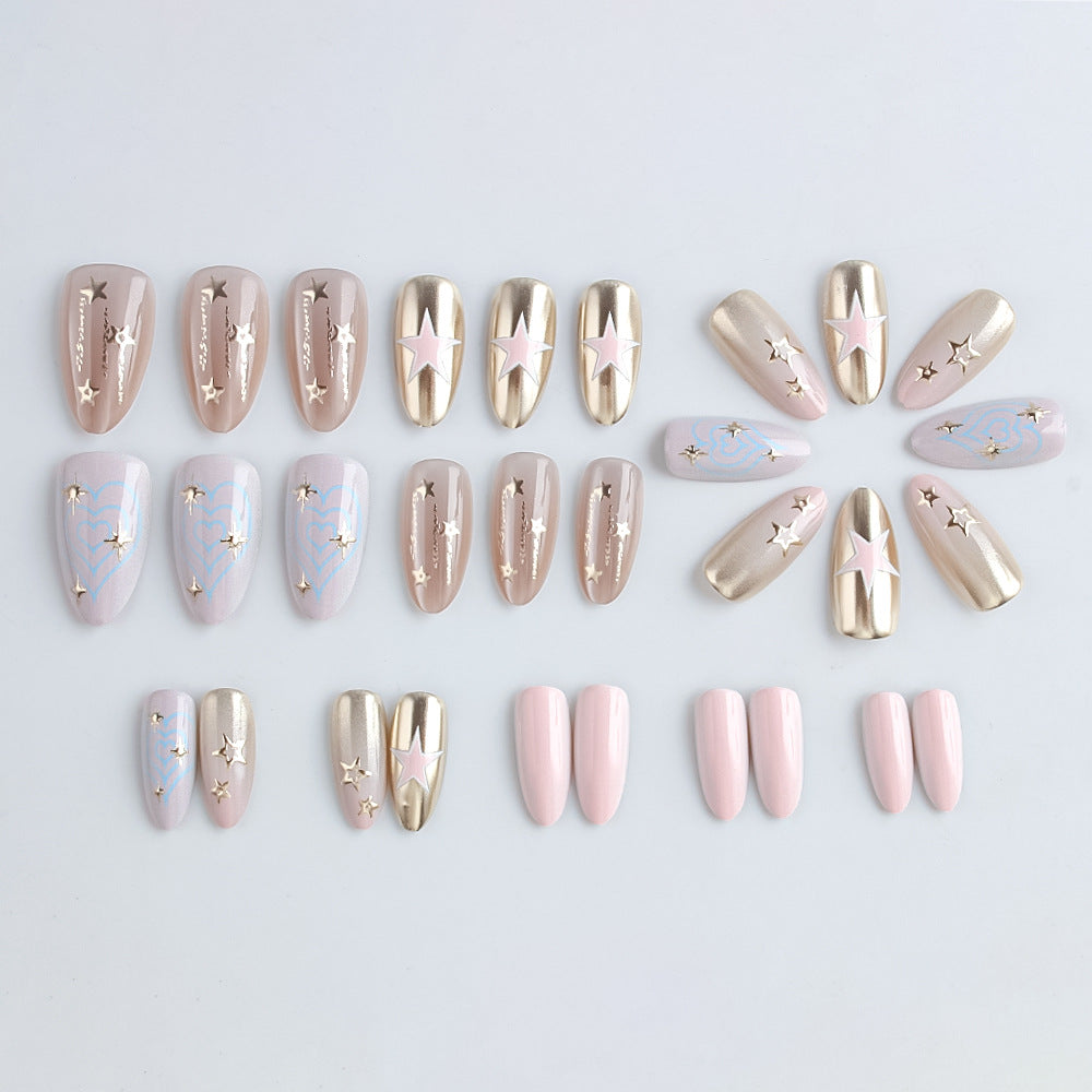 Star-Embellished Press-On Nail Set Bowlift