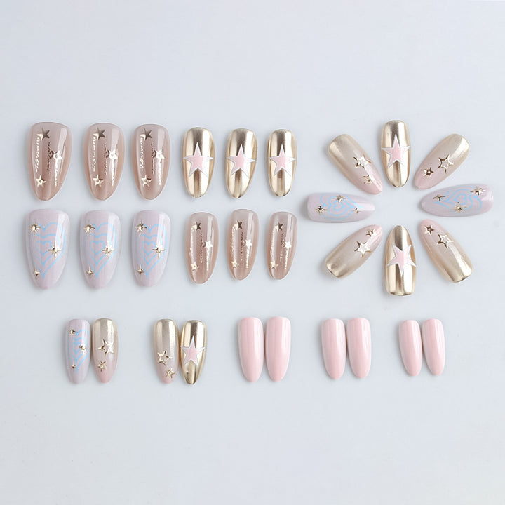Star-Embellished Press-On Nail Set Bowlift