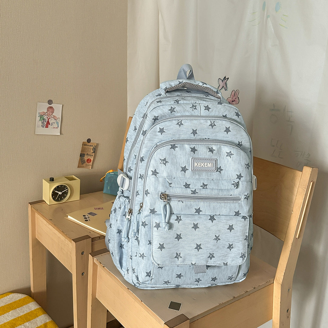 Stylish Star-Printed School Backpack Bowlift