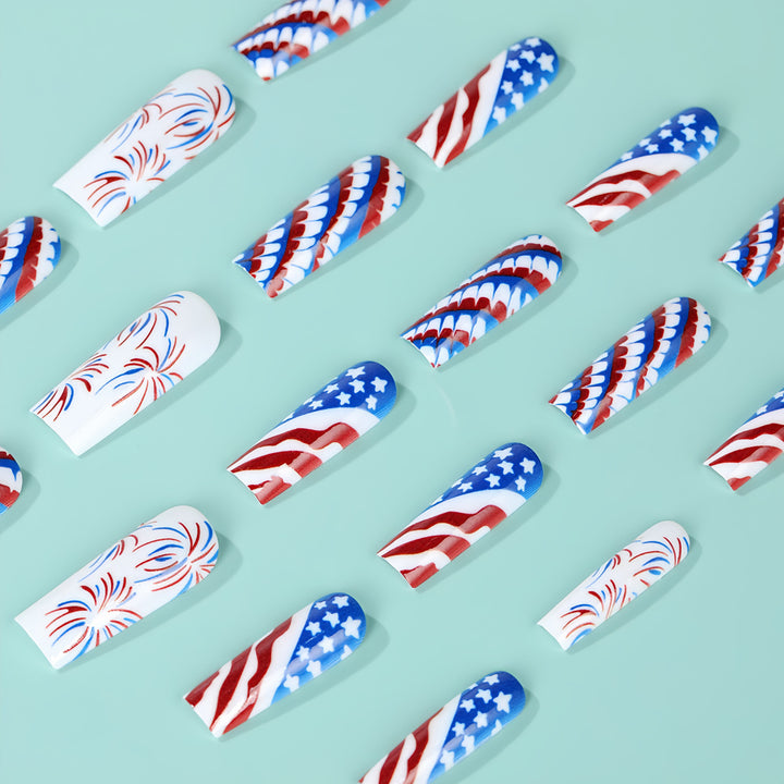 Artificial nails with patriotic patterns Bowlift