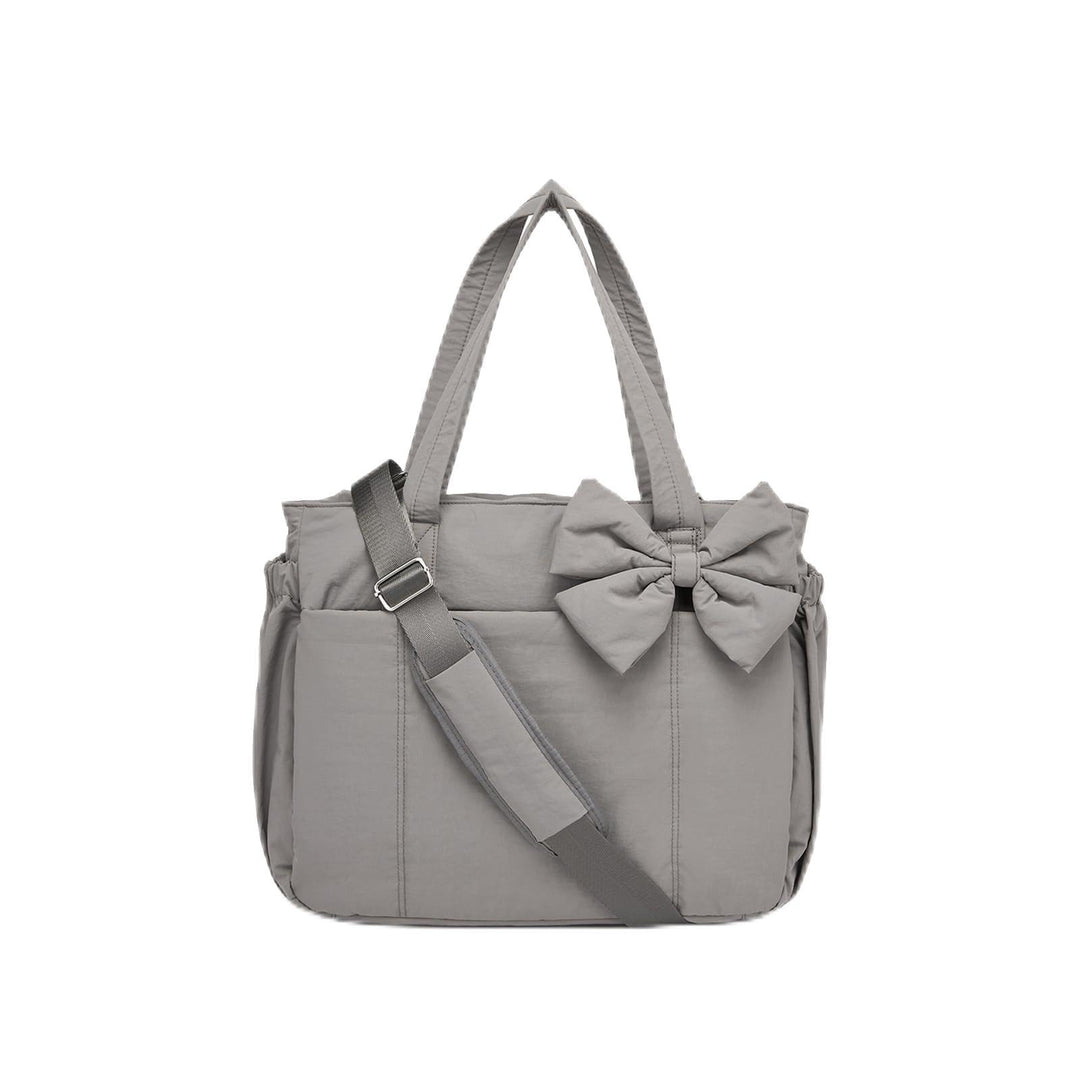 Multifunctional tote bag with detachable shoulder straps and decorative bow Bowlift