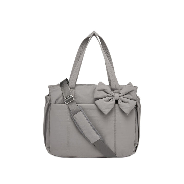 Multifunctional tote bag with detachable shoulder straps and decorative bow Bowlift