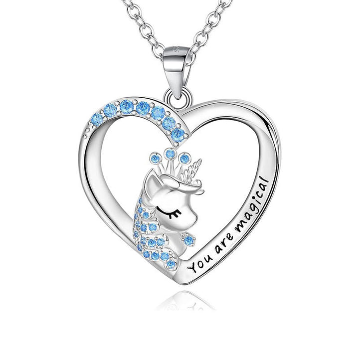 Enchanted Unicorn Heart Pendant Necklace Bowlift