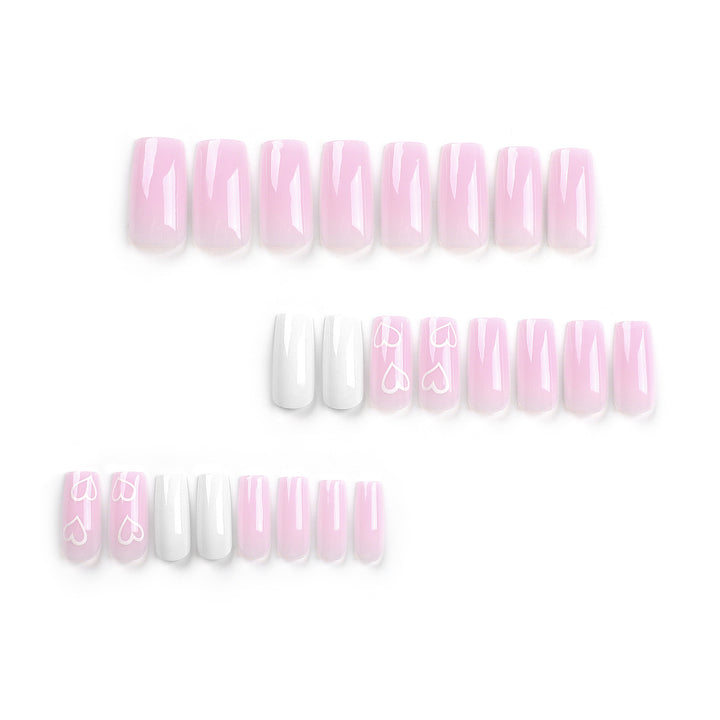 Artful Nail Extensions with Heart Patterns Bowlift