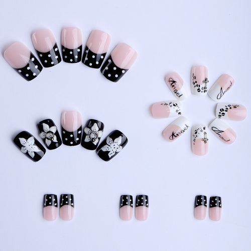 Artificial nails with Floral Design Bowlift