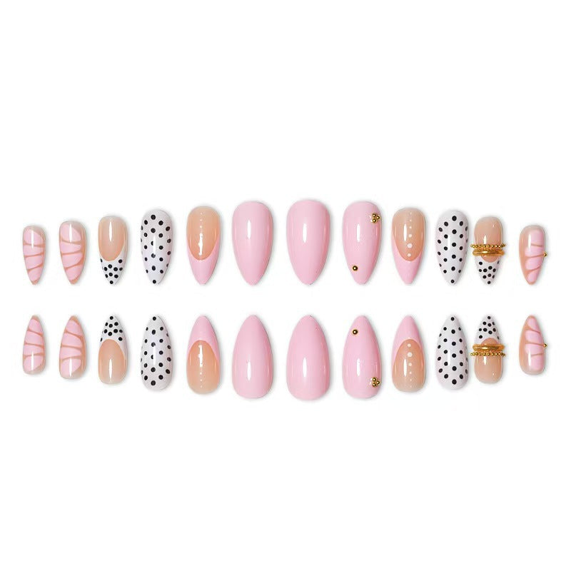 Artistic Polka Dot Press-On Nail Set Bowlift
