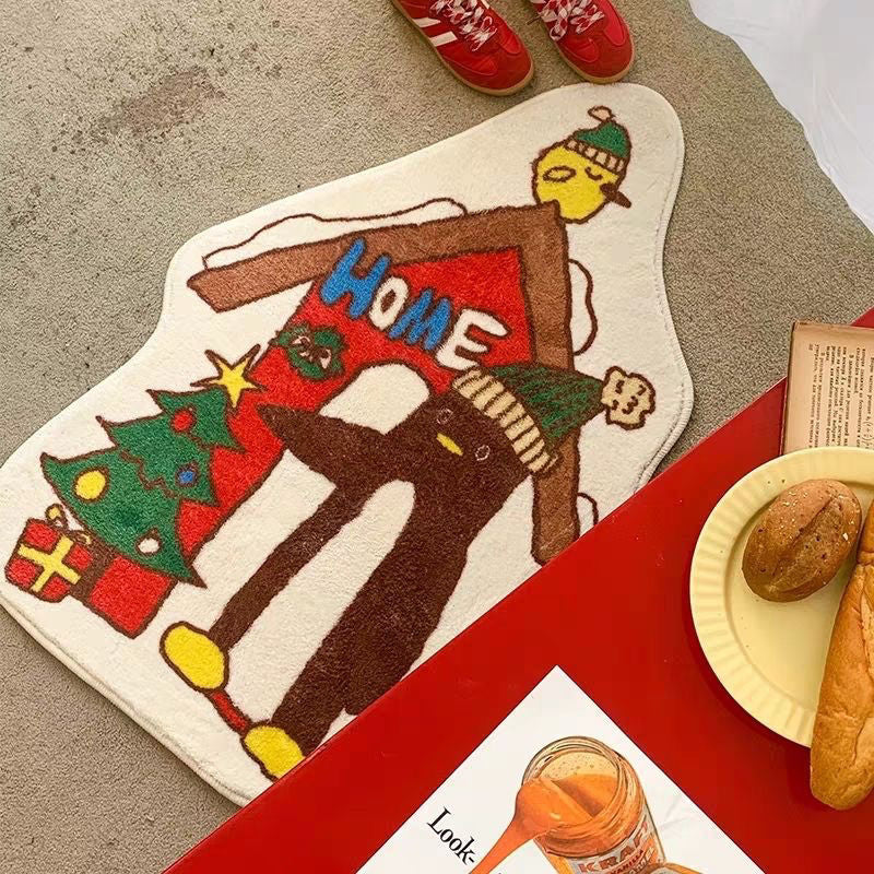 Decorative Holiday-Themed Bath Mat Bowlift