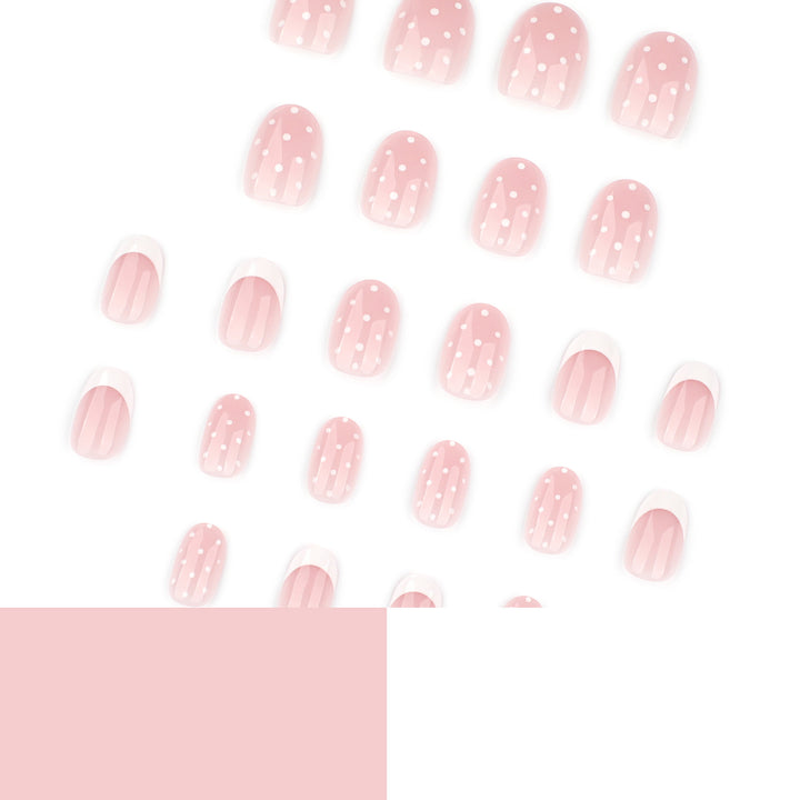 Elegant artificial nails with modern dots and fresh design Bowlift
