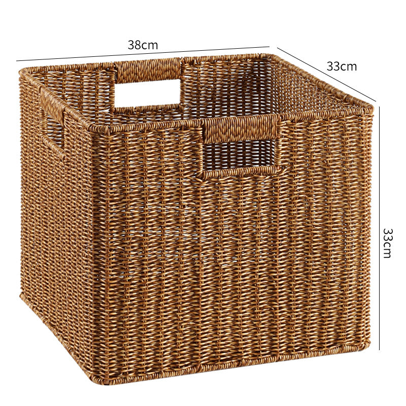 Handcrafted Rectangular Wicker Storage Bin Bowlift