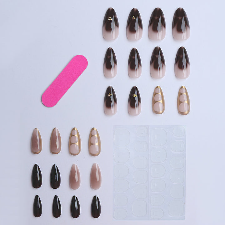 Artificial nails with luxurious style elements Bowlift