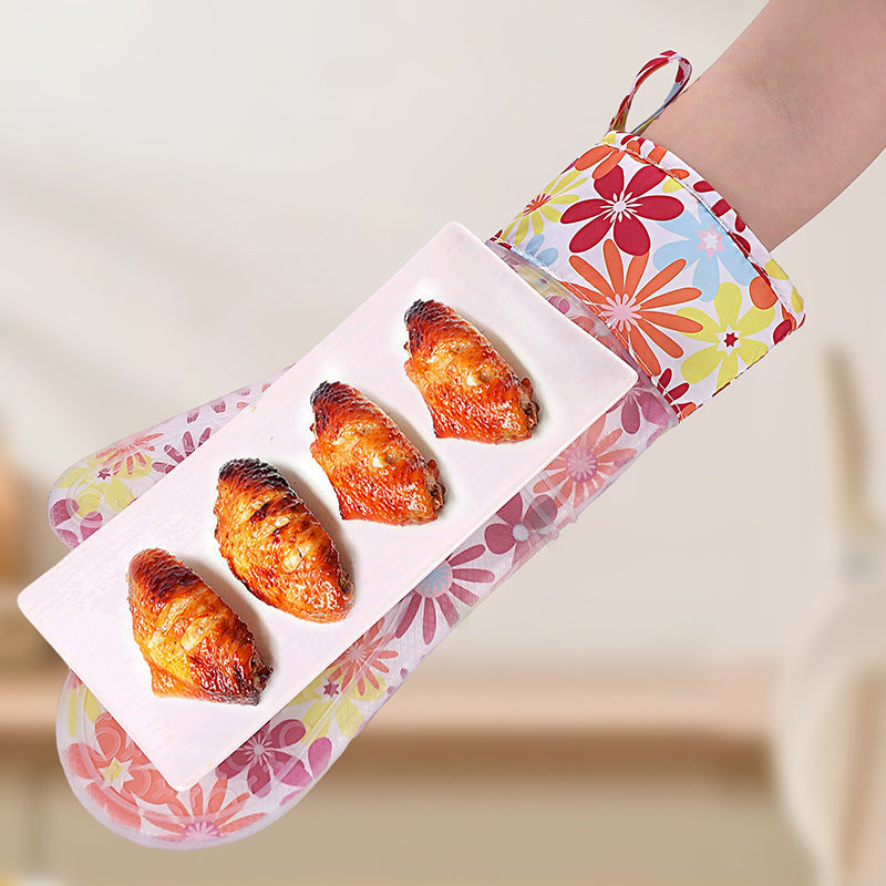 Floral Pattern Silicone Oven Mitt