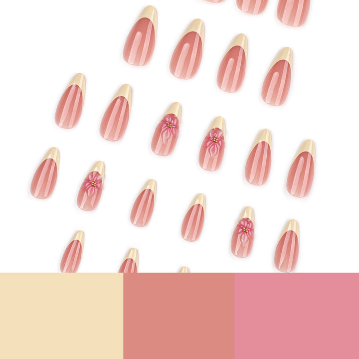 Artful stiletto nails with elegant flower accent Bowlift