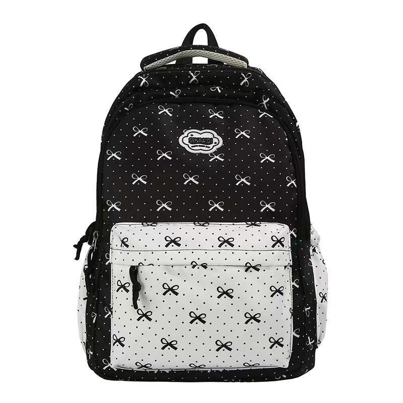 Cute Bow Pattern School Backpack Bowlift