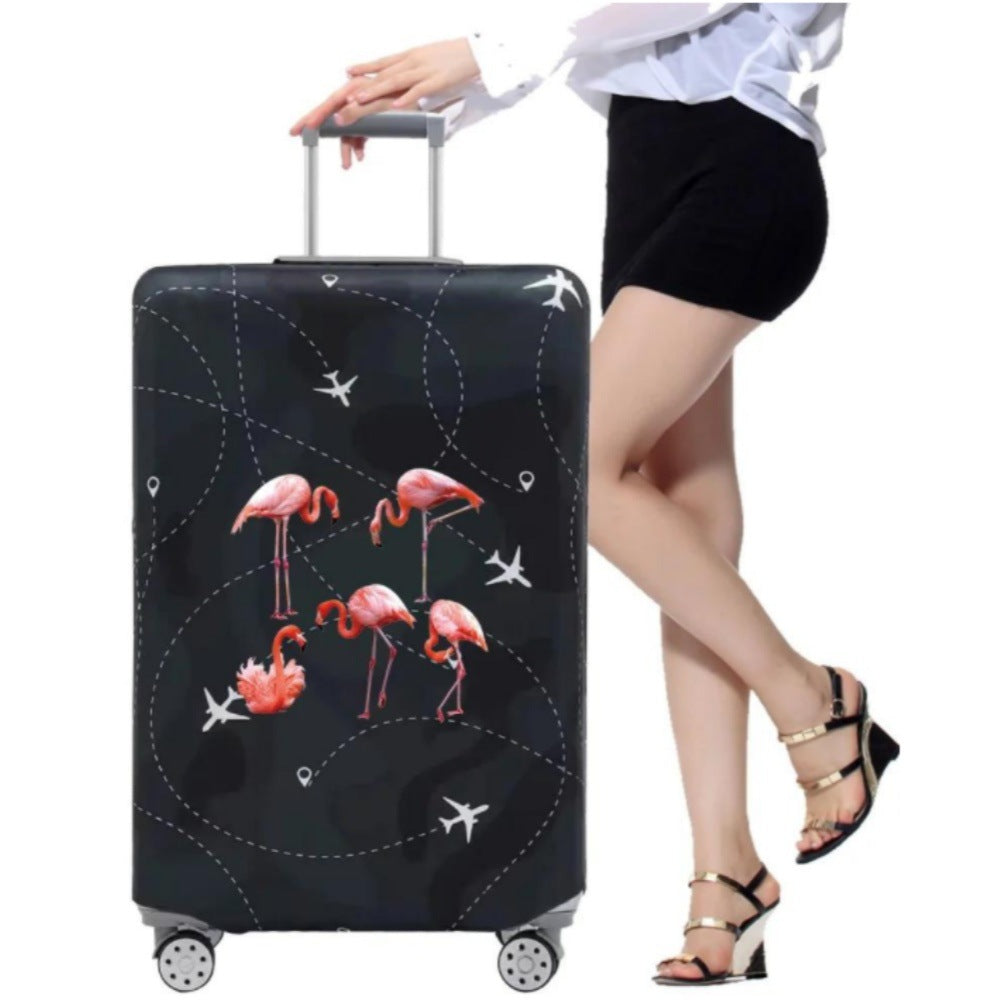 Women's Hard Shell Suitcase with Playful Flamingo Design Bowlift