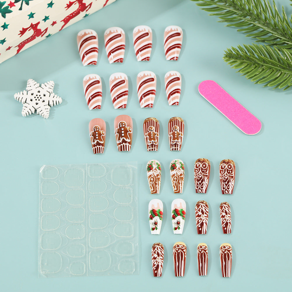 Artificial nails with Christmas design Bowlift