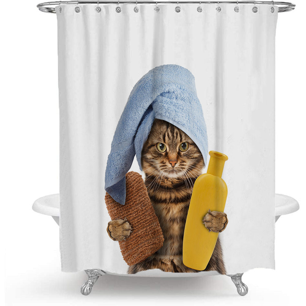 Artistic Dog Illustration Shower Curtain Bowlift