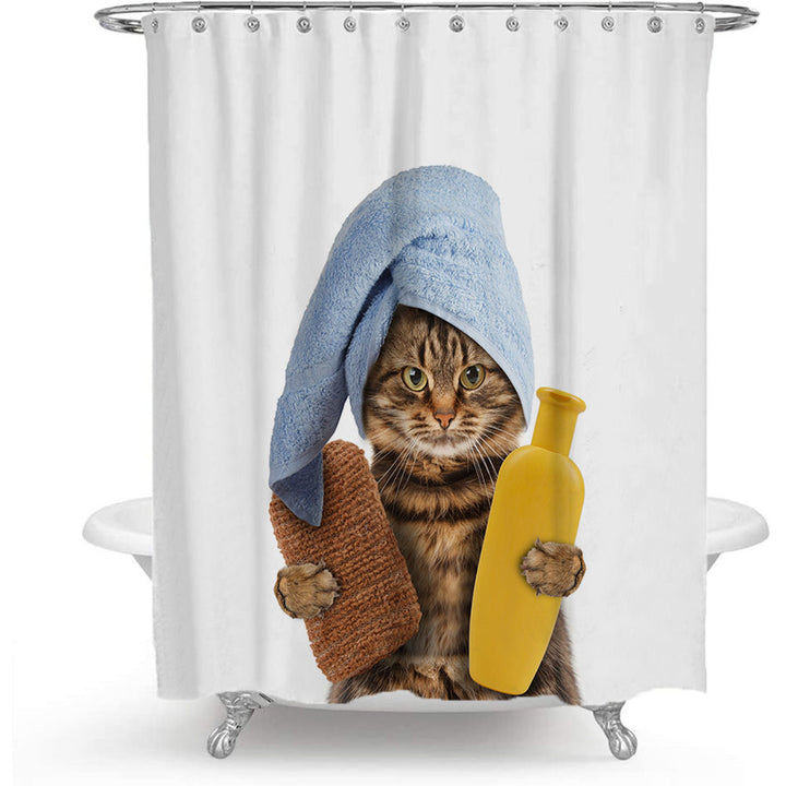 Artistic Dog Illustration Shower Curtain Bowlift