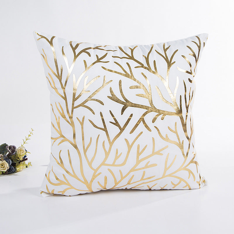 Elegant Floral Foil Print Cushion