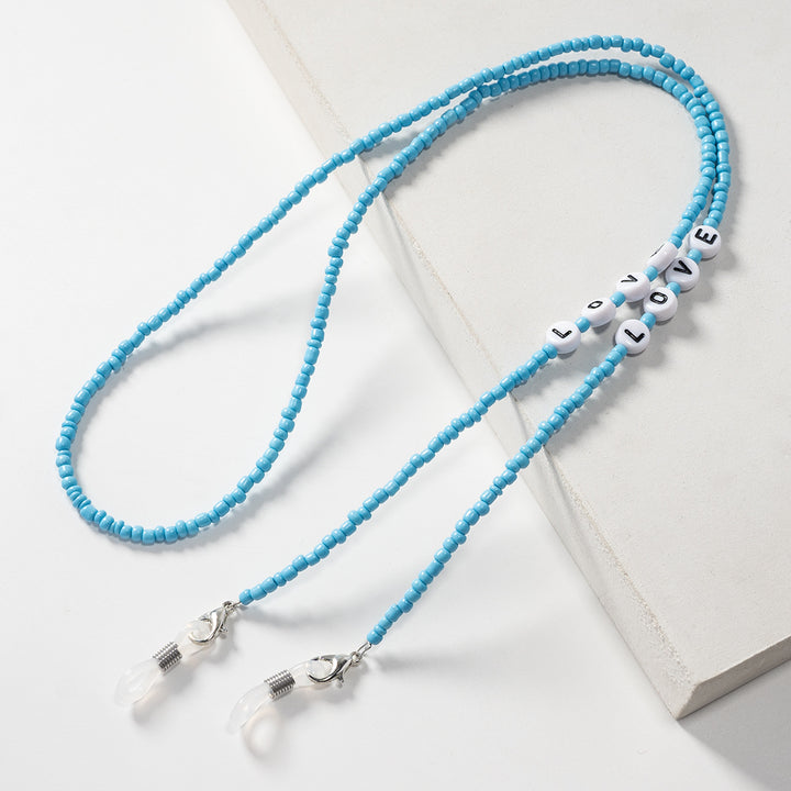 Love-themed Beaded Eyewear Chain Bowlift