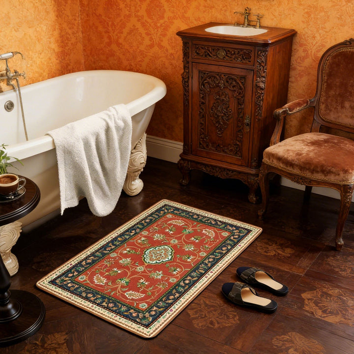 Floral-Patterned Luxury Bath Mat Bowlift