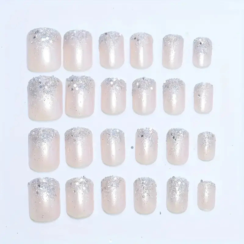 Glamorous Sparkling Square Press-On Nails Bowlift