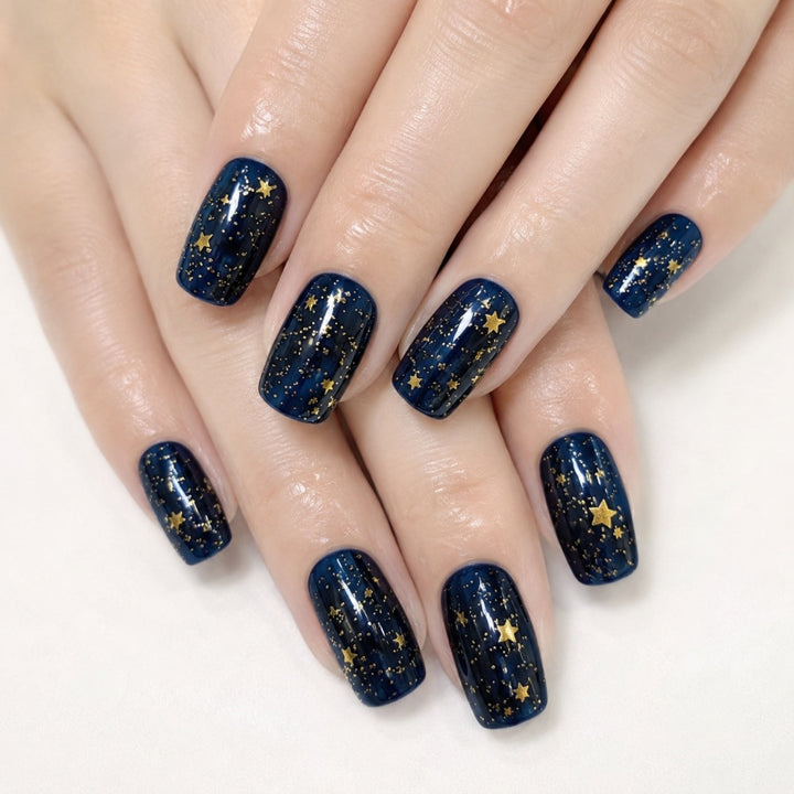 Starry Night Press-On Nail Set Bowlift
