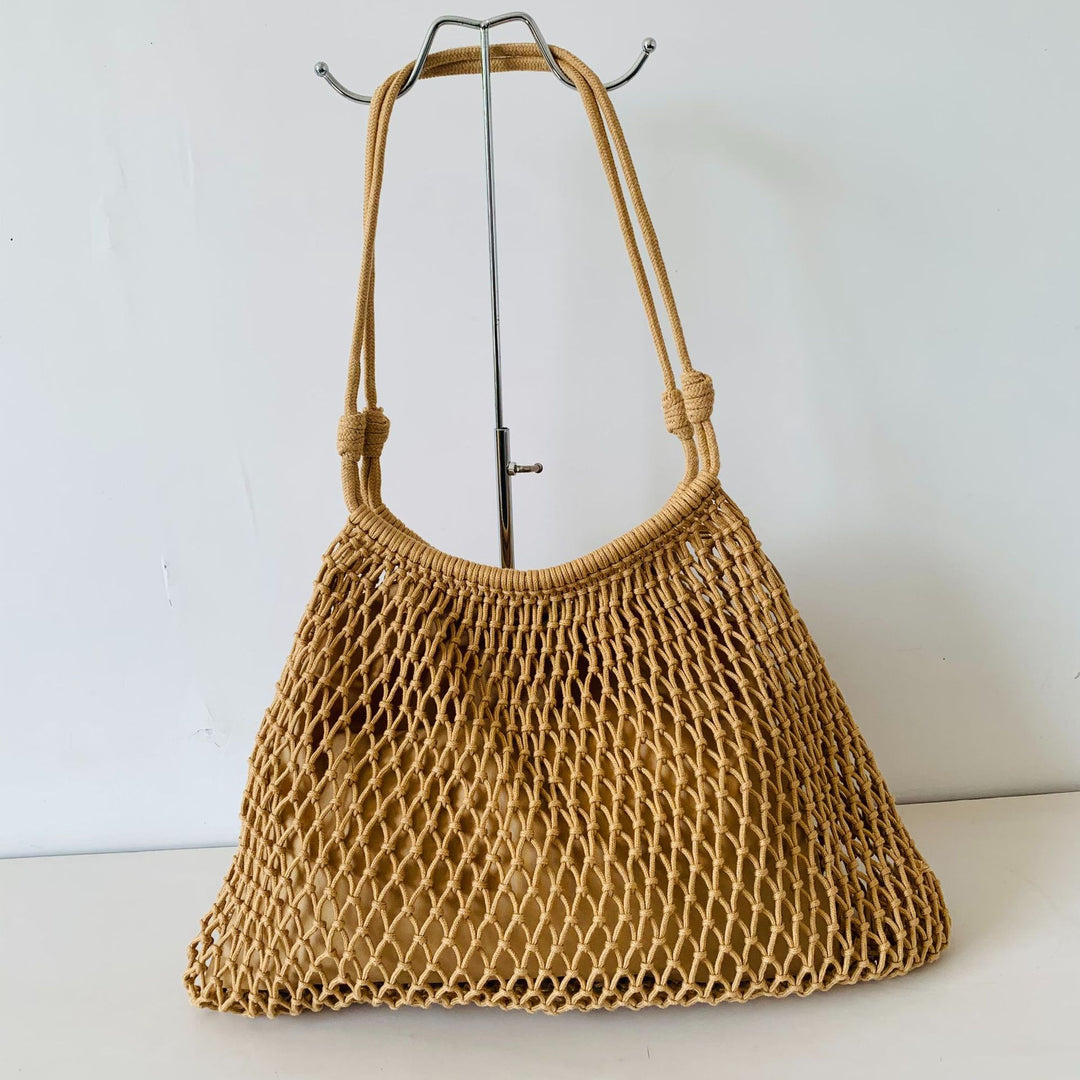Mesh Beach Tote with Adjustable Drawstring Bowlift