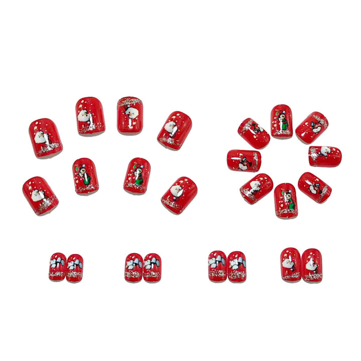 Acrylic nail set with festive Christmas designs Bowlift