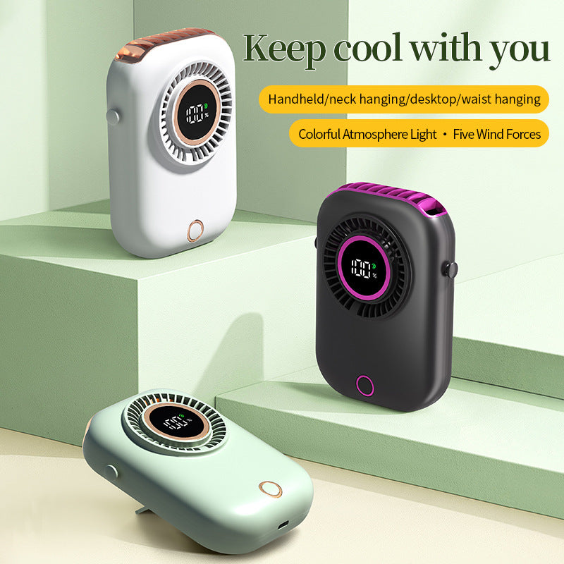 Unisex Portable Digital Hanging Fan Bowlift