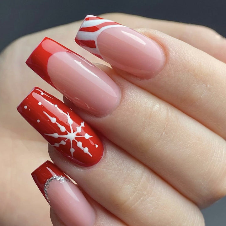 Seasonal Holiday-Themed Acrylic Nail Art Extensions Bowlift