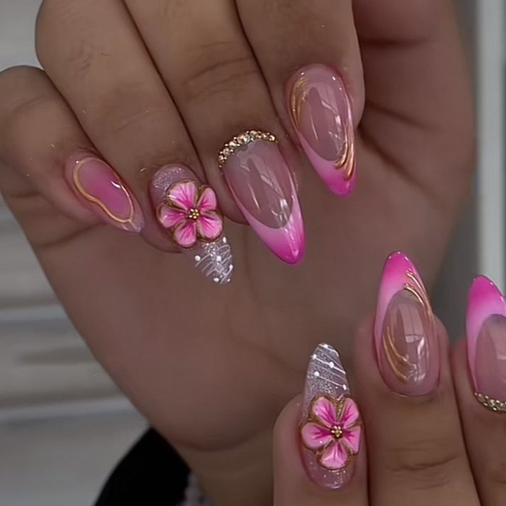 Artful Nail Tips Set with Leaf Accents Bowlift