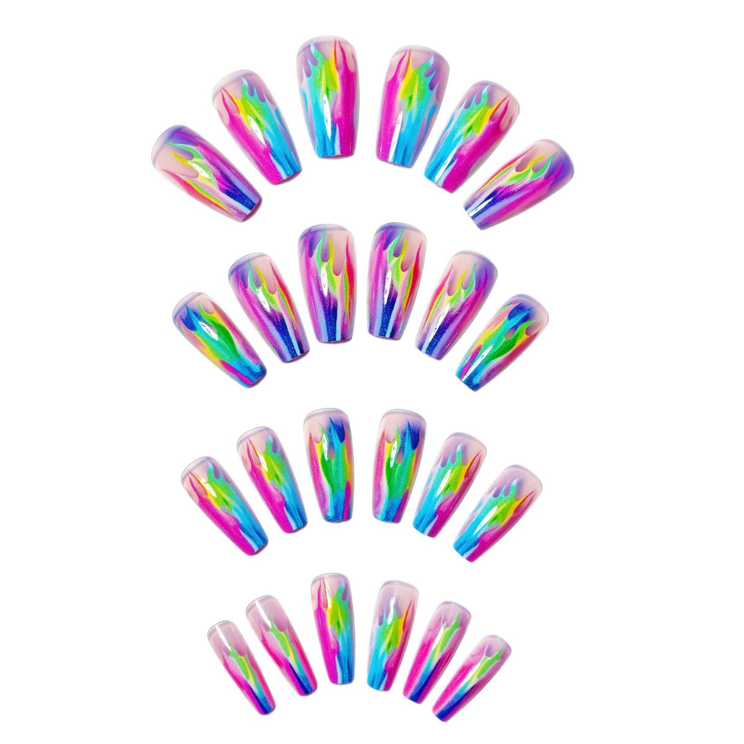 Artistic Flame-Effect Nail Design Bowlift