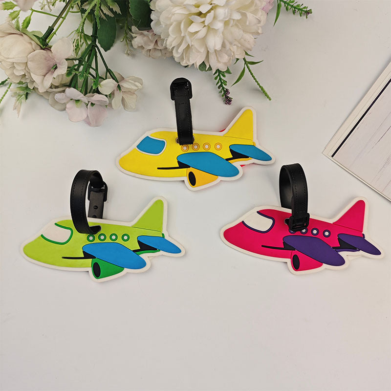 playful silicone airplane luggage tag with adjustable buckle strap Bowlift