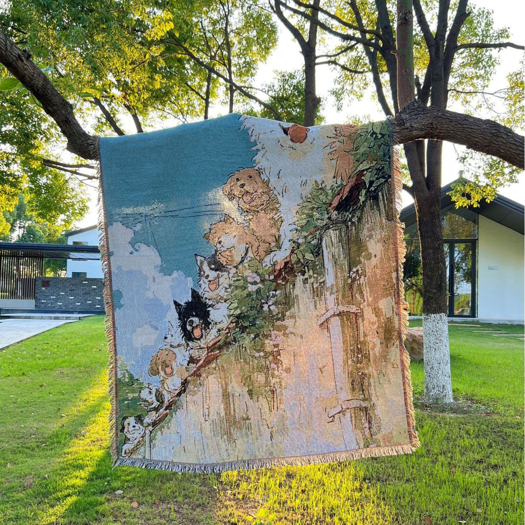 Artistic Pet-Themed Tapestry Blanket