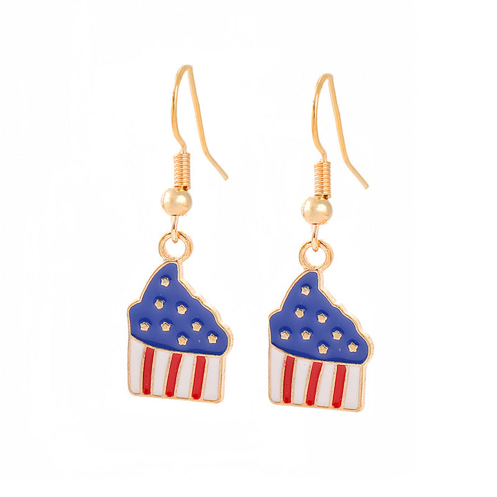 Women nan enamel horseshoe earrings with star motif and fishhook closure Bowlift