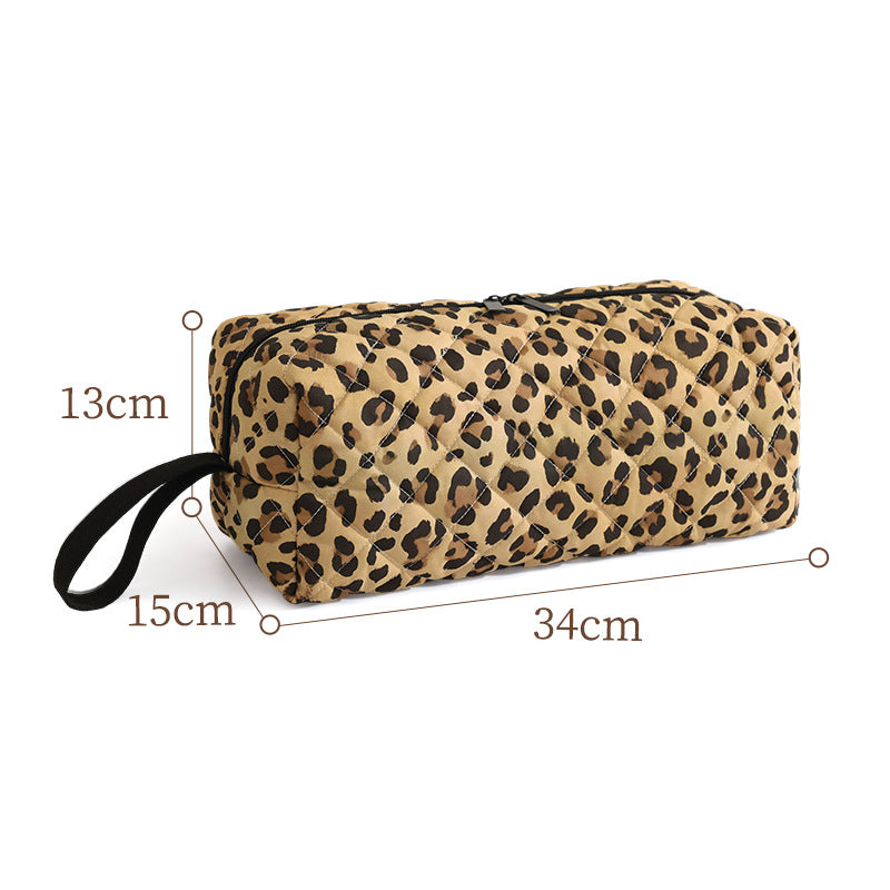 Quilted Animal Print Makeup Bag Bowlift