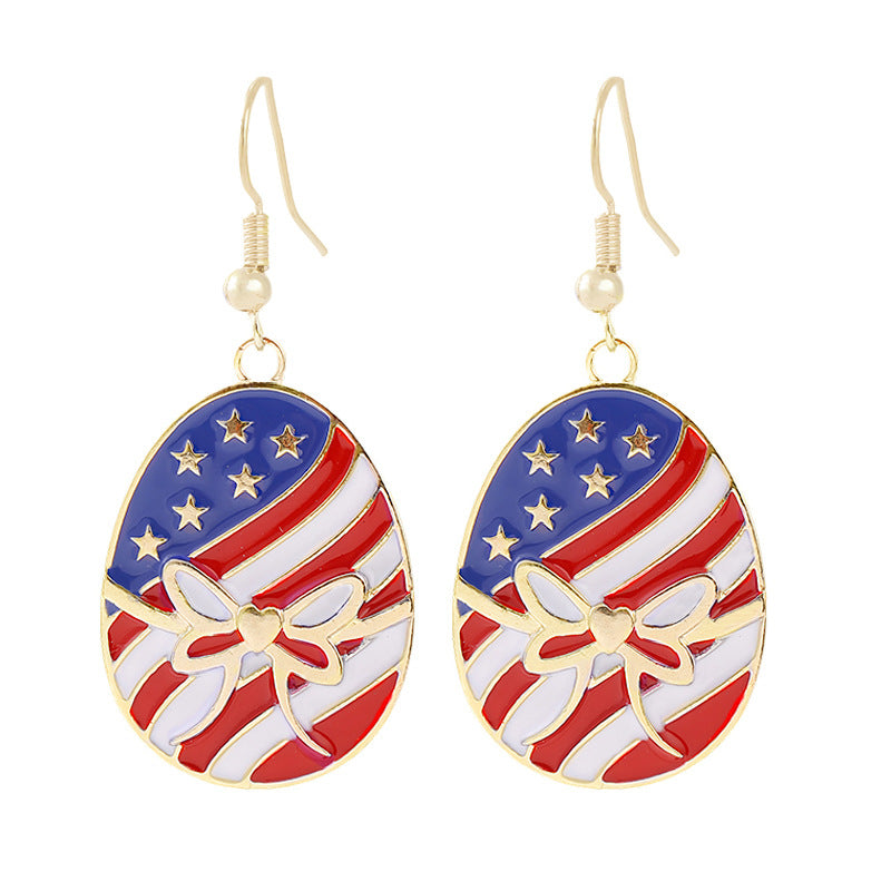 Women nan enamel horseshoe earrings with star motif and fishhook closure Bowlift