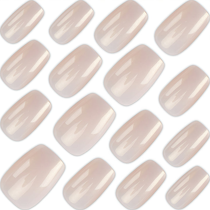 Elegant Natural Finish Press-On Nail Set Bowlift