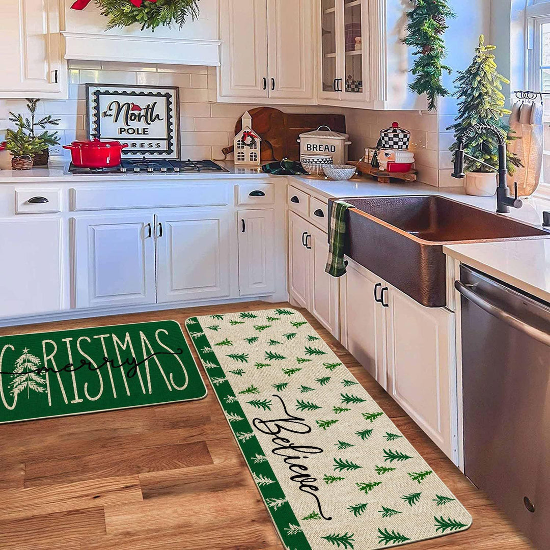 Festive Holiday Kitchen Runner Mat Bowlift